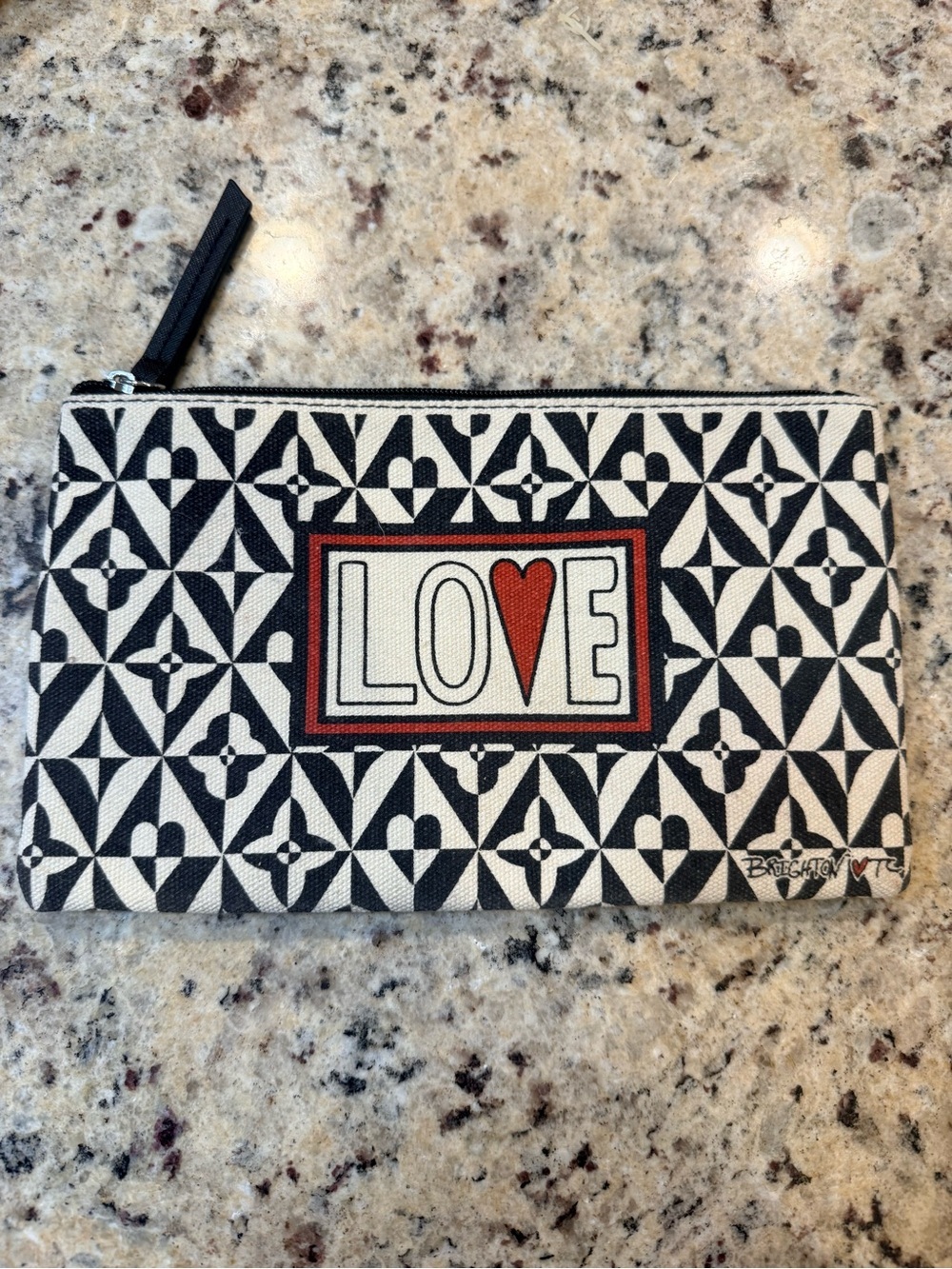 Brighton LOVE Graphic Zip Pouch - Black, White & Red